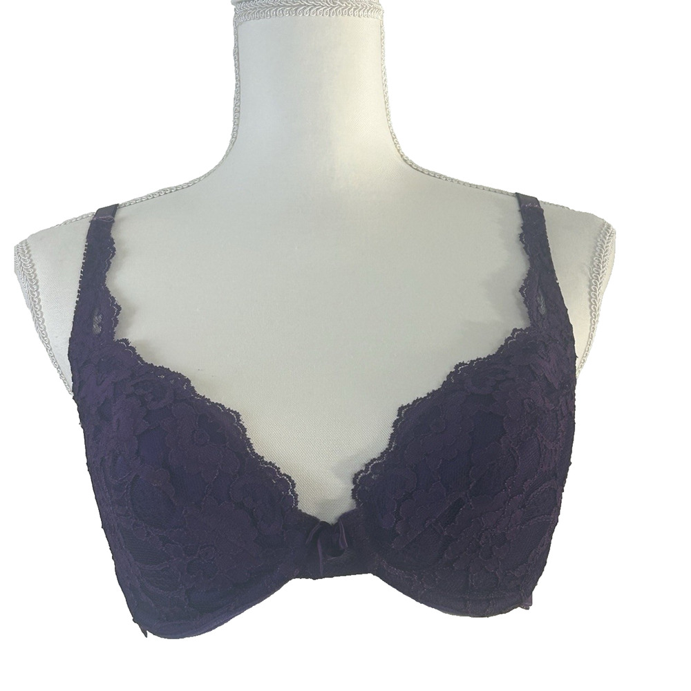 Vintage Victoria's Secret Lace Bra Underwire‎ Women's 34D Purple